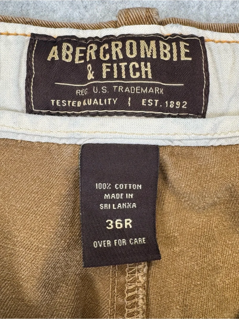 Vintage Y2K Abercrombie & Fitch Chino Pants in Caramel Brown 36x30